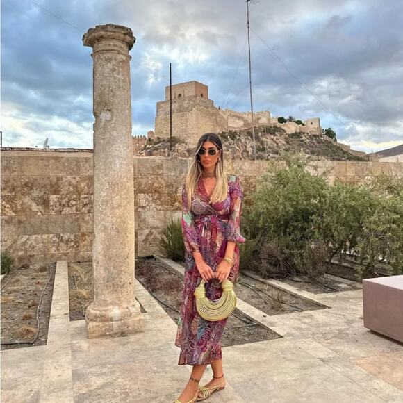 ZARA Paisley Print Cut Out Dress - Size Small - NWT - Picture 2 of 7